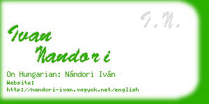 ivan nandori business card